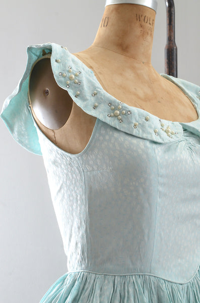 Vintag 1940s Light Blue Dress | XXS