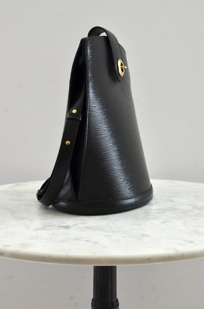 Vintage Louis Vuitton Black Epi Cluny Bucket Bag