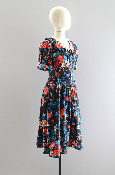 Vintage Dark Floral Dress