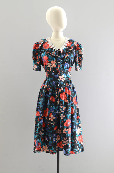 Vintage Dark Floral Dress