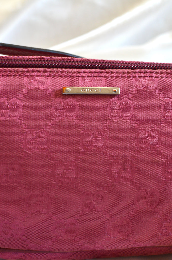 Gucci, Bags, Gucci Boat Pochette Pink Monogram Small Purse Vintage