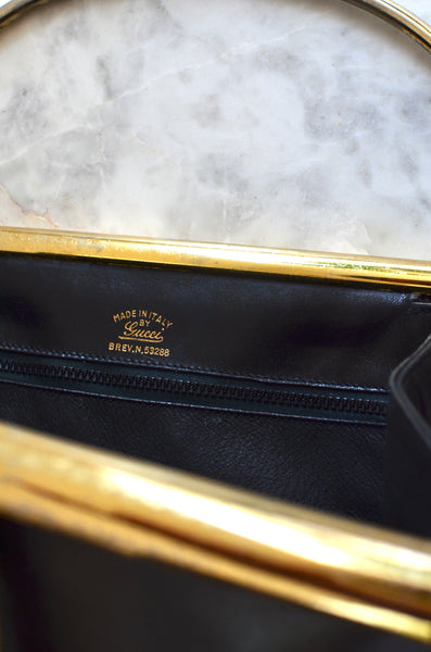 Ultra Rare Gucci Snaffle Horsebit Black Leather Bag