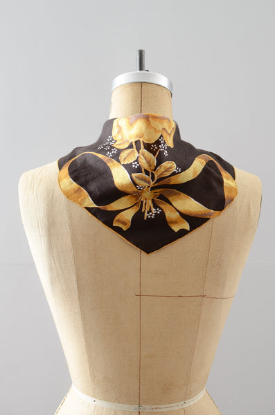 1950s Handkerchief Rose Ribbon