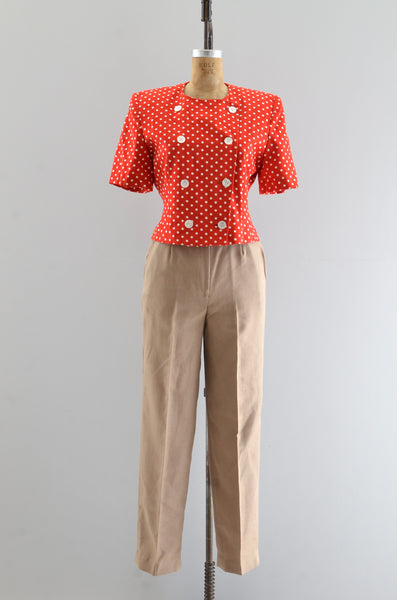 Polka Dot Cropped Jacket