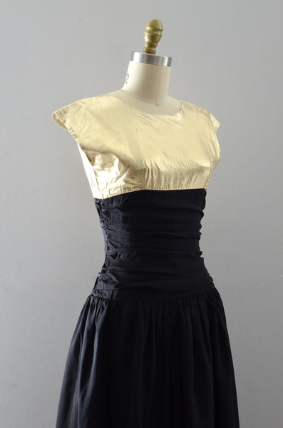 Vintage Gold Bodice Dress