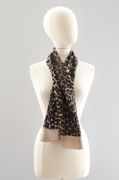 Vintage 1970s Leopard Scarf