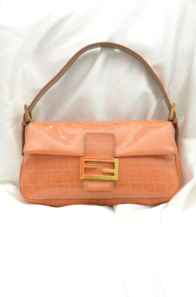 Fendi Baguette Orange Zucchino Bag