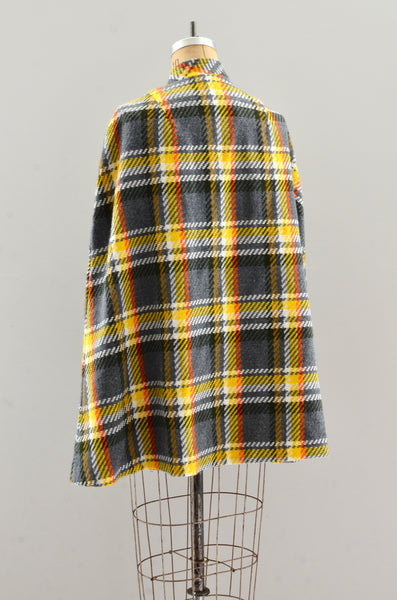 Vintage 1970s Plaid Cape