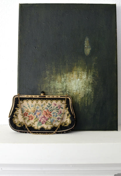 Antique Needlepoint Mini Purse