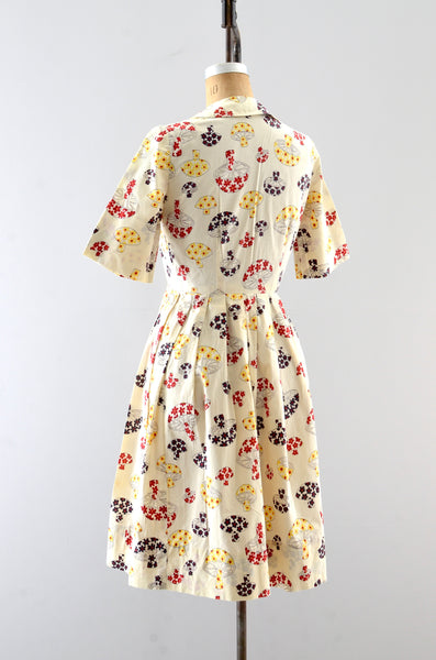 Vintage 60s Mushroom Print Dress