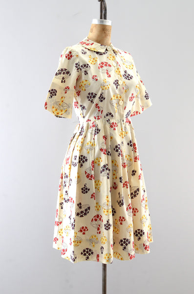 Vintage 60s Mushroom Print Dress