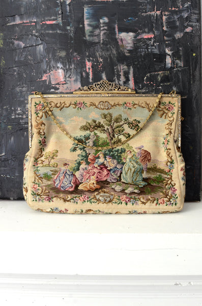 Antique Needlepoint Purse