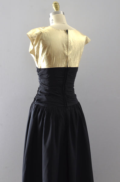 Vintage Gold Bodice Dress