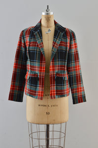 Vintage 1950s Woven Plaid Jacket