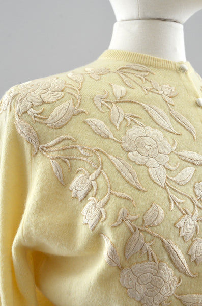 Vintage 1950s Pringle  Embroidered Sweater