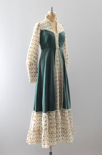 Gunne Sax Dress Green Velvet