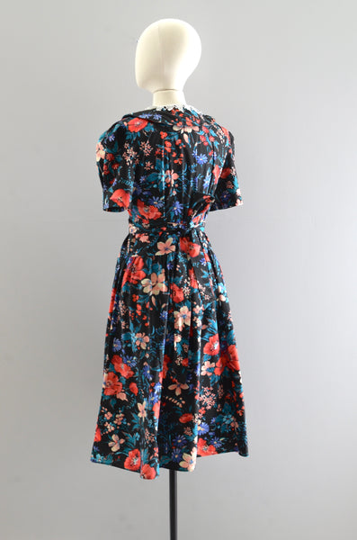 Vintage Dark Floral Dress