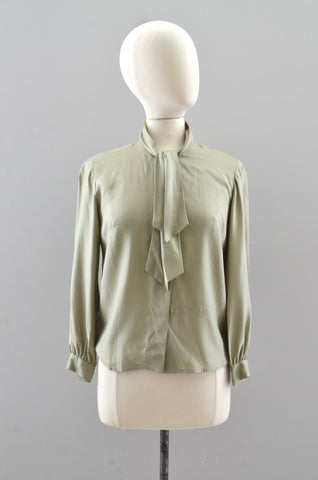 Vintage 1950s Sage Green Top