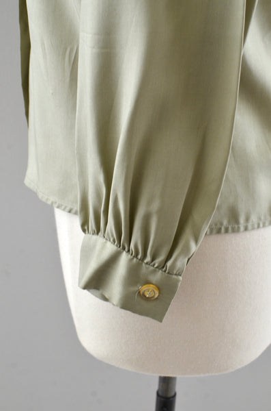 Vintage 1950s Sage Green Top