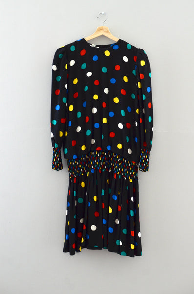 Vintage Silk Polk Dot Dress