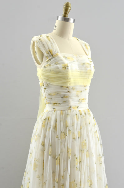 Vintage 1950s Chiffon  Dress