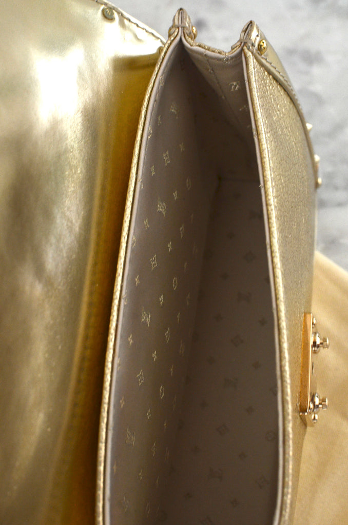 Auth Louis Vuitton Suhali Mini Lockit Bag Charm Gold Suhali Leather -  h28593a