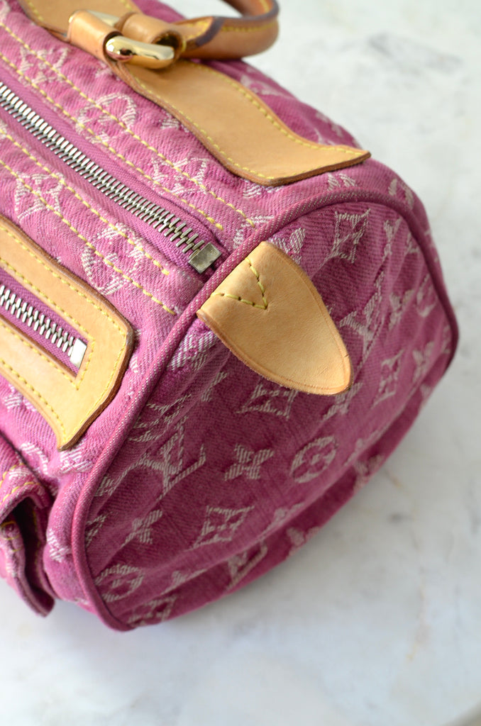 Vintage Louis Vuitton Neo Speedy Pink Denim Monogram Gold Hardware in 2023