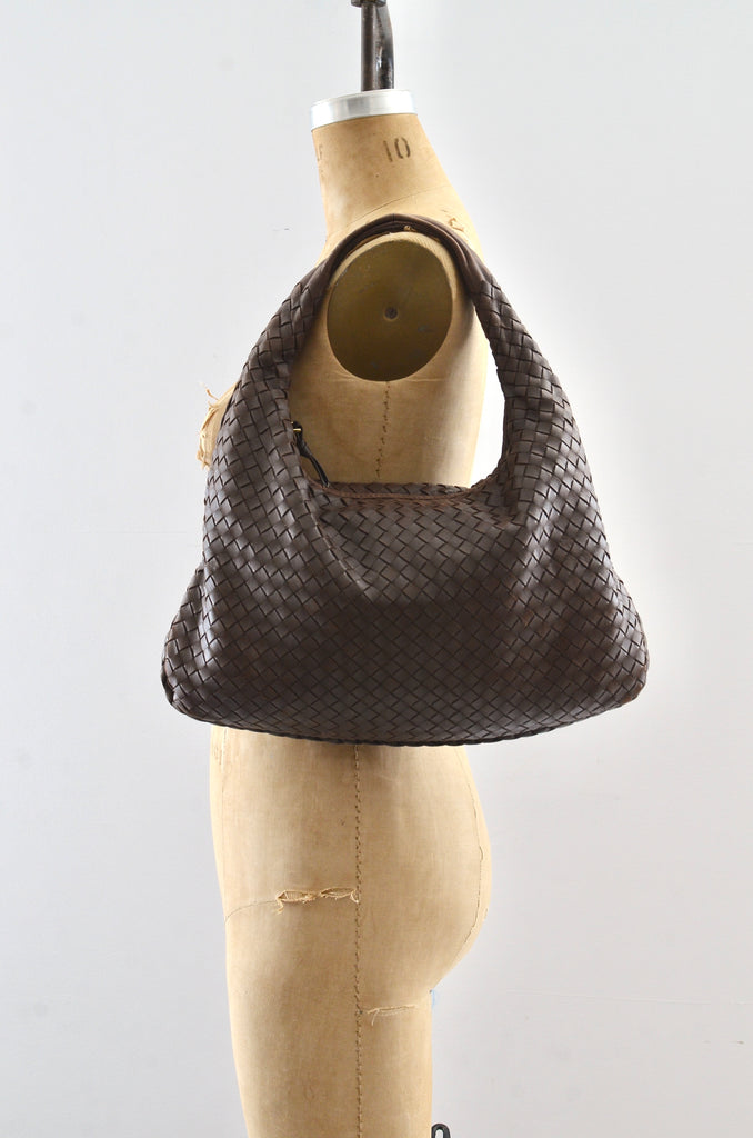 BOTTEGA VENETA Vintage Intrecciato Leather Hobo Bag