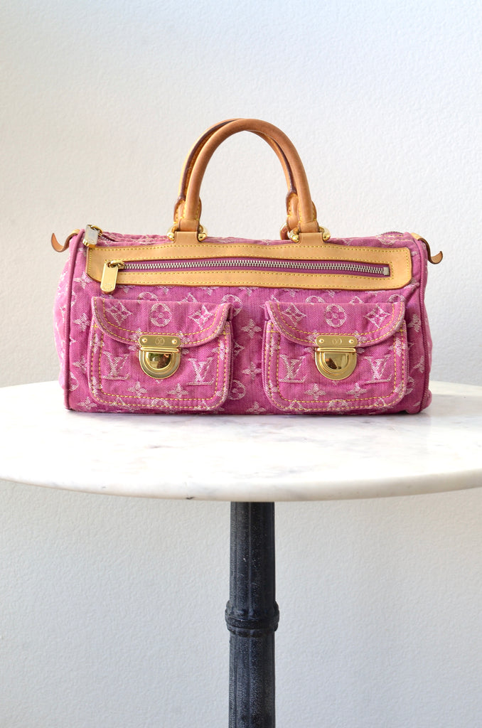 Vintage Louis Vuitton Pink Denim Neo Speedy Shoulder Bag