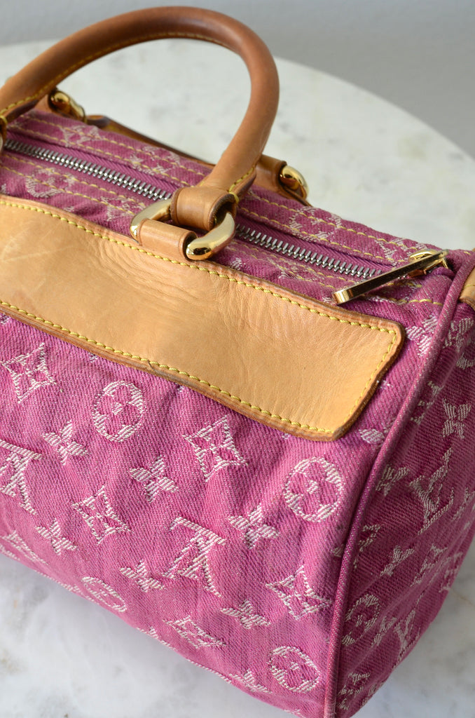 Néo speedy handbag Louis Vuitton Pink in Denim - Jeans - 23772708