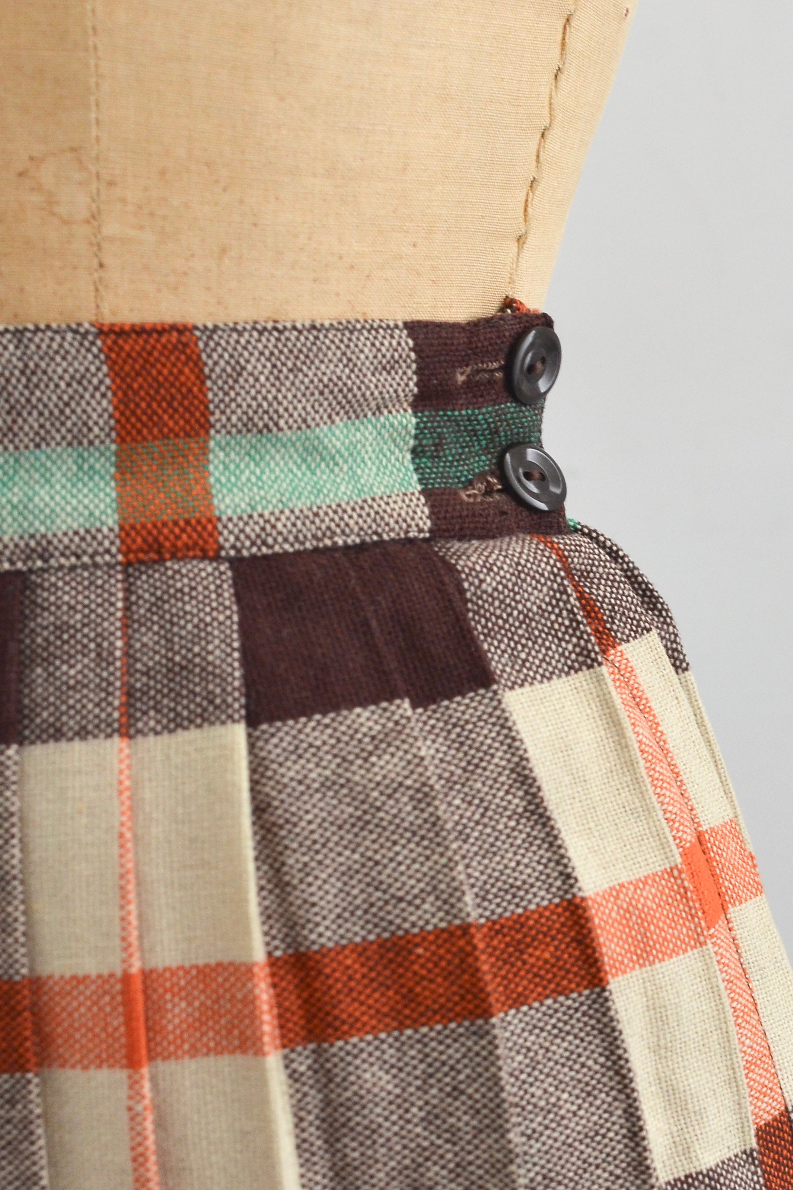 50s Plaid Skirt S