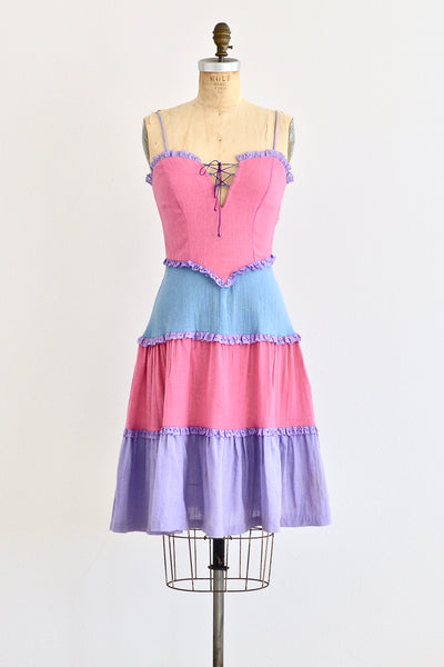 70s Sorbet Colorblock Dress - Pickled Vintage