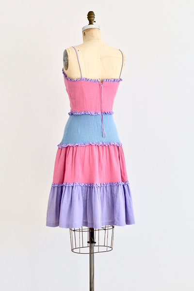 70s Sorbet Colorblock Dress - Pickled Vintage